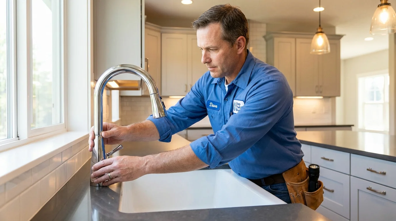 Kitchen faucet installation by Johns Plumbing LLC in Lindenhurst